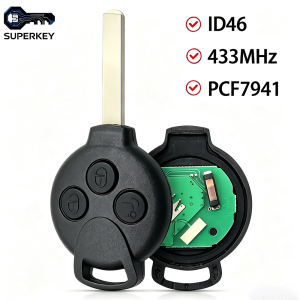 3 Buttons Car Remote Smart Key For Mercedes-Benz Smart Fortwo 451 2007-2013 433Mhz 7941 Chip Keyless Entry Transmitter