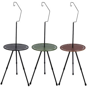 【NEW】 Lightweight Camping Table with Liftable Round Top and Triangular Legs for Outdoor Activities and Travel