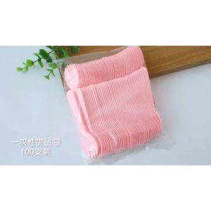 100pcs Disposable Fork Spoon Dessert Spoon Individually Packed Utensils Fruit Fork Cake Spoon