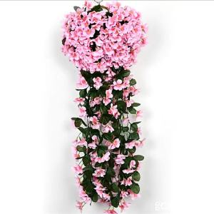 1PC Artificial Flowers Begonia Plants Bouquet Suitable Long Vine for Wall Family Room Garden Wedding Indoor Outdoor Decoration