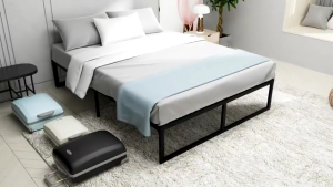 APES Iron Bed Portable Bed Sleep Bed Single/Double/Queen/King Steel Bed Frame High load-bearing Home Used