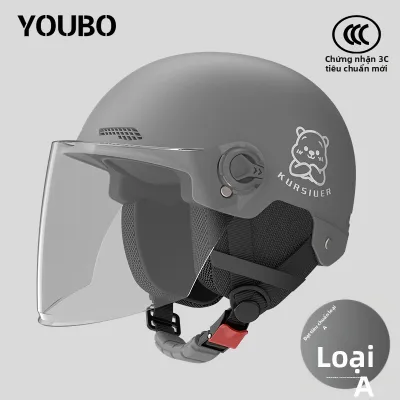 YOUBO | Mũ Bảo Hiểm Đạt Chuẩn cho Cả Nam và Nữ có Kính Che Đôi Dùng cho Tất Cả Các Mùa