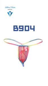 Mens GString: Rainbow Band Mesh GString (B904)