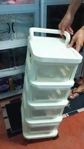 4/5 Layer Movable Trolley with Wheels Snack Storage Rack Baby Product Storage Cabinet Toy Storage Rack