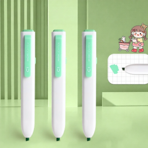 M&G | Student Use Highlighter Pen Auto Click Small Square Core Fluorescent Silver Marking