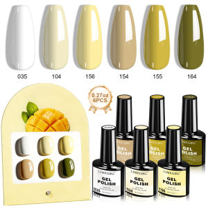 limegirl | LIMEGIRL 6Pcs/Set Gel Nail Polish Pineapple Yellow Series Vernis Semi-Permanent UV Gel Nail Art Varn Nail Polish Gel kit