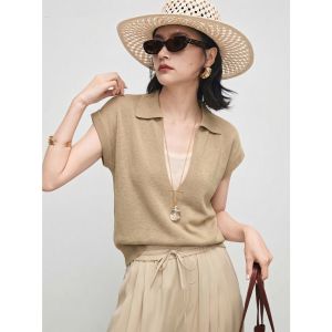 V.C.I | Chic French Style Polo Collar False Two-piece Short Sleeve T-Shirt Women