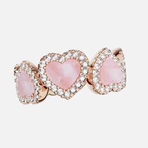 Heart-shaped Pink Mother of Pearl Ring