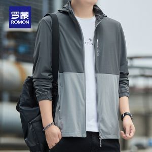ROMON | Lomond Ice Silk Mens Summer Thin Outdoor UV Protection Jacket Hooded Sunscreen Clothing Outerwear Fashionable Urban Style