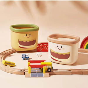 Cute Mini Burger Design Desktop Trash Can Bedroom Storage Organizer Household Living Room Cartoon Bedroom Storage