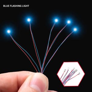 5pcs 3V 0805 Miniature Flashing Led Lamp SMD Wired Light Pre-Soldered Micro Litz Leads Wires for Diy Model Making/Diorama/Cars