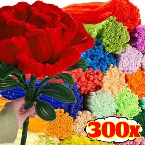 【Hibeautylife】300/10Pcs Colorful Plush Chenille Sticks Pipe Cleaners Bending Plush Wired Sticks Kids DIY Crafts Wedding Decor Chenille Stem