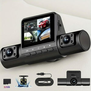 1080P Full HD 4-lens Dash Cam Wide Angle Loop Recording Button Control IPS Screen Car DVR Dashboard Camera