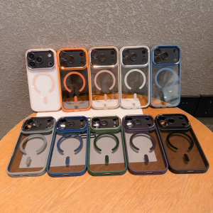 SENSE Luxury Acrylic Clear Magnetic Charging Case Hybrid Shockproof Hard Cover for 17 Air 16 15 14 13 12 11 Pro Max / 14 15 Plus