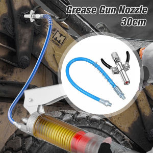 Lensent Car Grease Nozzle + 30cm hose Grease Coupler Heavy-Duty Quick Release Grease Gun Coupler Two Press Easy to Push Accessories