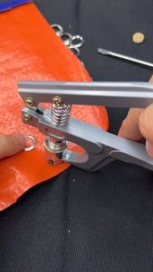 Bộ kìm dụng cụ bấm khoen mắt cáo kèm 200 cặp khoen ore  đóng khoen bạt  khoen oze quần áo -KÌM XÁM