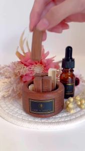 Leaf & Scentz Aroma Wood Essential Oil Diffuser Set Home Fragrance Aromatherapy 柴堆黑胡桃木扩香木