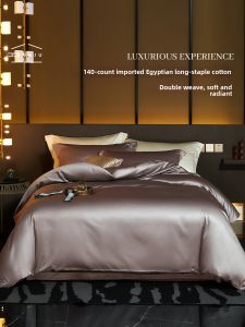 FANKJU | Luxury 140s Cotton Double-bed Quilt Cover Bedskirt Set