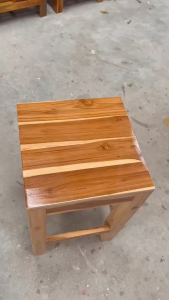 เก้าอี้ เก้าอี้หัวโล้น เก้าอี้ไม้สักสีใสไม้สักแท้100%ขนาด30x30x48ซม. พื้นเรียบ ไม้หนามากแข็งแรงประกอบสำเร็จพร้อมใช้งาน