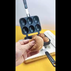 กระทะไข่ยิ้ม วาฟเฟิลไข่6หลุม กระทะอลูมิเนียมใช้กับเตาแก๊สZB-02657📌มีพร้อมส่ง