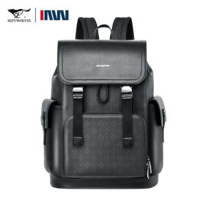 SEPTWOLVES Laptop Backpack MenS Commuter Backpack Waterproof Fabric Large Capacity Computer Bag For Business Travel