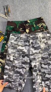 Celana Cargo Pendek Pria Motif Loreng Army [27-44] Jumbo Bahan Kanvas CPD05A