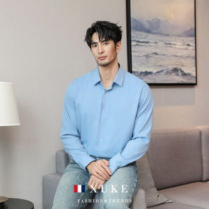 Elegant Long Sleeve Mens Shirt Pure Color Business Casual Silk Drapey Slim Fit No Ironing Required Fashionable Urban Style