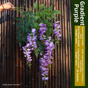 Plastic Artificial Wisteria Decorative Flower Vines