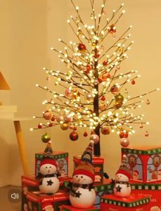 44pcs Christmas Tree Full Set Decoration 3cm/6cm Christmas Balls Pendants Electroplated Balls Christmas Tree Decorations Color Set