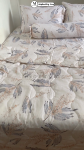 Bộ Ga Giường Tencel Silk Hoa Văn 4 Món Cỡ Queen Chống Bám Bẩn