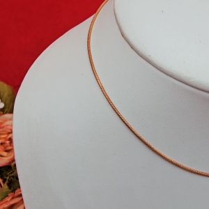 สร้อยคองานดิบทองเหลืองลายกระดูกงูกลม ความยาว 13 นิ้ว งานดิบไม่ได้ชุบ ทองเหลืองโบราณ ใส่ได้ทุกโอกาส ใส่อาบน้ำได้ พร้อมส่ง