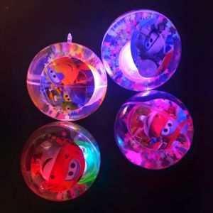 Anju1234 Mainan Anak Bola Bekel Bening Transparan Nyala Bounce Ball Led diameter 65 cm Besar Mainan anti stress