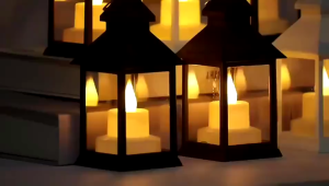 Nordic Night Light lampu raya Retro Candlestick Lamp LED Lantern Light Photo Props Raya Desktop Decor