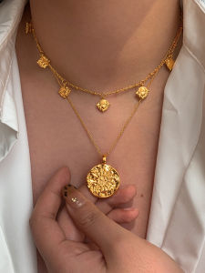 CAFFTI | Elegant Gold Coin Layered Necklace