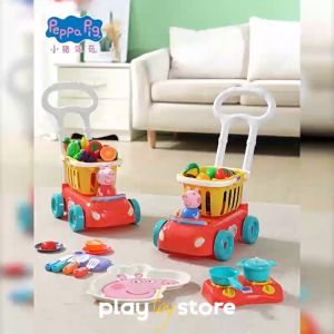 Toys Cutting Play Food Sets for Kids KitchenShopping Cart Basket Toy for 1 2 3 Years OldPretend Fruit and Vegetables C