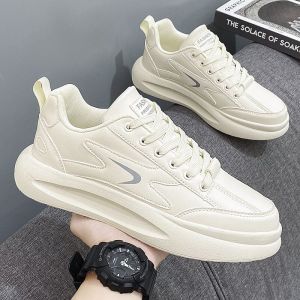 Mens Winter Waterproof Leather Surface Casual Running Shoes Sporty Thick Bottom Heightening Dad Trendy Sneakers