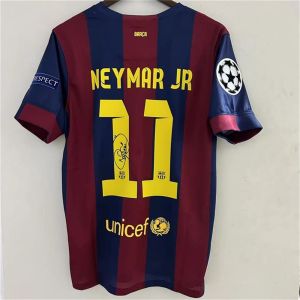 Áo thun thể thao hàng đầu in chữ ký người chơi phiên bản 1415 áo Barcelona nhà chuyên nghiệp 10 11 Messi NEYMAR người hâm mộ bóng đá bộ sưu tập quà tặng Cổ Điển Retro
