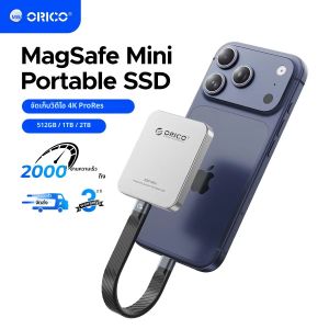 ORICO K20Mini ฮาร์ดดิสก์ภายนอกแบบแม่เหล็กสำหรับ iPhone 17 16 Pro/Max รองรับ ProRes ความเร็ว 2000MB/s บันทึกและจัดเก็บข้อมูลแบบพกพา รองรับ 4K ProRes HDR