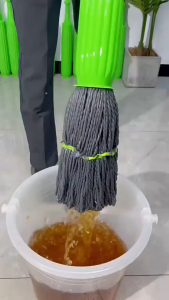 Dehydrated Mop Self Twisting Rotating Free Hand Wash Home Cleaning Mop Lantai Spin Cuci Tanah