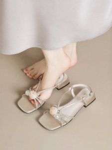 Josiny | Womens Sandals French Fairy Style Thick Heel