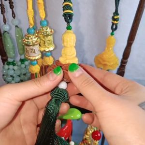 Dây treo xe ô tô tượng phật quan âm ngồi đài sen khánh treo xe ô tô trang trí xe hơi