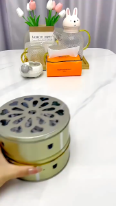 Mosquito Coil Holder with with Fireproof Cover Anti Scalding Mosquito Coils Plates  Anti-Mosquito Sandalwood Tray
