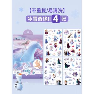 Elsa Princess Cartoon Tattoo Stickers Children Girls Non-toxic Washable Transparent Decorative Patterns Cute Small Decal Gifts