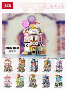 LOZ IDEAS Mini Block Commercial Street Shop Japanese Cartoon Character Gift Decoration Building Brick Toy Boy Girl 街景系列