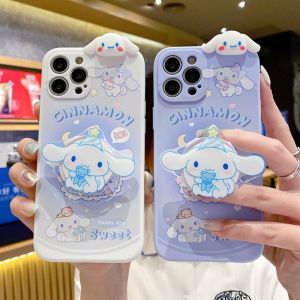 for Huawei Y7a Y9a Y6p Nova Y70 Y90 9 7 SE 8i 7i 3i 5T 4E Cartoon Cinnamon Melody Stand Holder Papa Phone Case