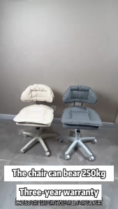 SuperValue Cream Style Chair Adjustable Height Computer Chair Ergonomic Chair Double‑Layer Cushion Chair