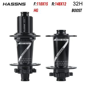 HASSNS PRO7 Bicycle Hub 32H J-Bend Spokes 135x10 142x12 12x148 HG/XD/MS 4Pcs Sealed Bearing for  Mountain Bike Freehub