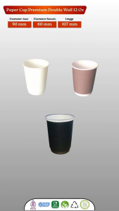 Paper Hot Cup Wall 12 oz  SPE / Gelas Kertas Kraft Polos - isi 25 pcs