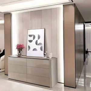 Modern Luxury Italian Style Solid Wood Hallway Cabinet Dining Room Sideboard Six Drawers Living Room Wall Mounted Bedroom