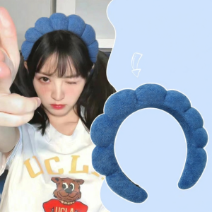 Blue Cloud Hairband Womens New 2026 Face Wash Hair Clip Autumn Winter High Cranial Top Sponge Headband Fashionable Hair Accessories